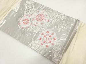プラチナ上代彩華文織り出し　名古屋帯